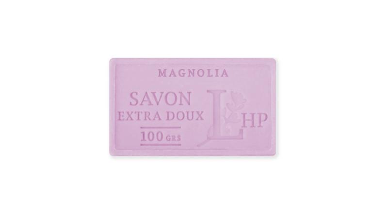 LAV.LHP25100MAG Marseille szappan, növényi olajjal,100g, parabén-tartósítószer-szulfát mentes,hidratáló, celofánban, Magnolia