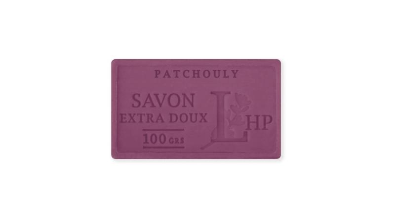 LAV.LHP25100PAT Marseille szappan, növényi olajjal,100g, parabén-tartósítószer-szulfát mentes, hidratáló, celofánban, Patchouly