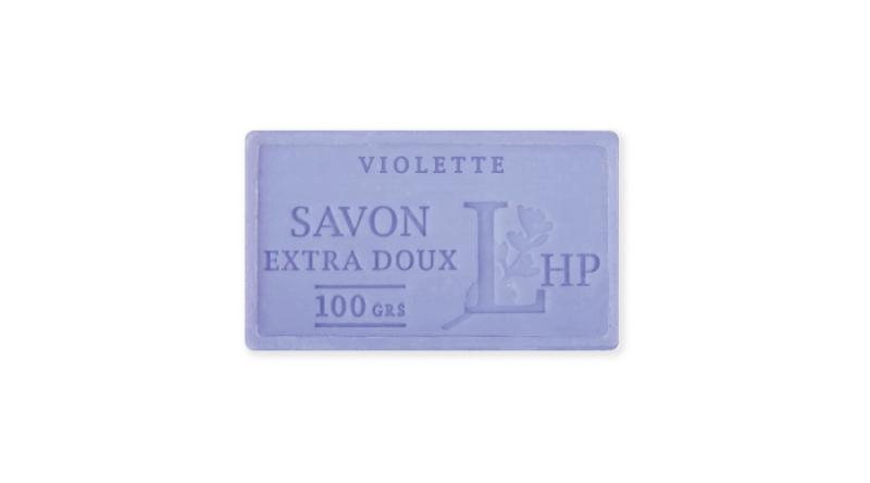 LAV.LHP25100VIO Marseille szappan, növényi olajjal,100g, parabén-tartósítószer-szulfát mentes,hidratáló,celofánban Violette (ibolya)