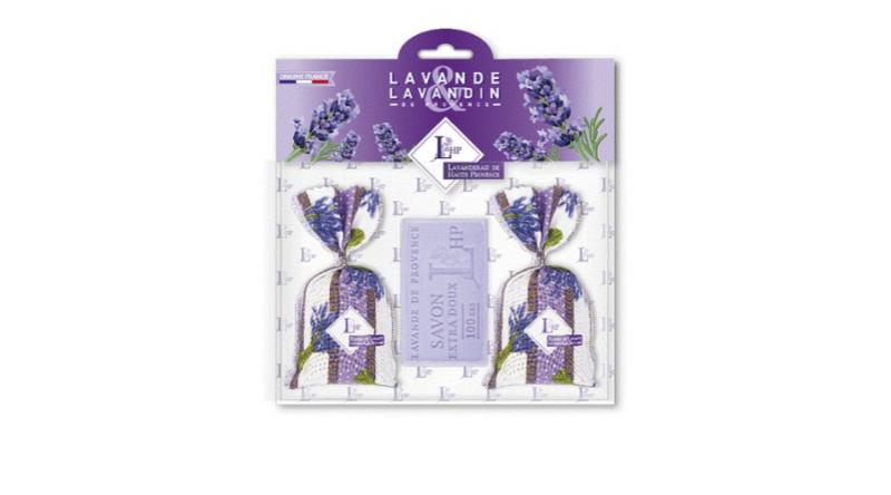 LAV.LHP9UL19 Levendulával töltött Lavande zsák 2db, 18g+levendulaszappan 100g