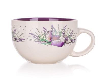 LEVENDULA mintás JUMBO bögre, kerámia, 660ml