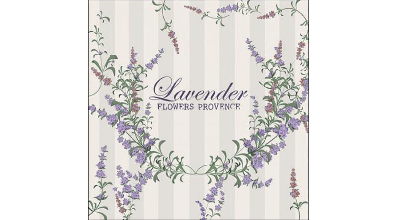 Levendulás szalvéta, AMB.13317670 Lavender Flowers papírszalvéta 33x33cm, 20db-os, levendula mintás