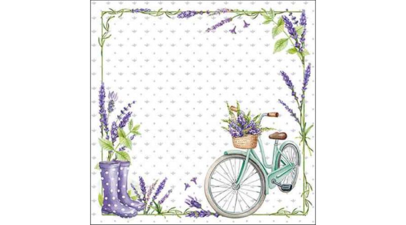 Levendulás szalvéta, AMB.13318770 Lavender love papírszalvéta 33x33cm, 20db-os, levendula mintás