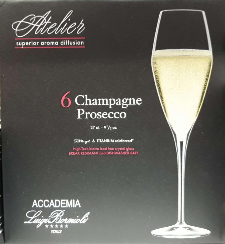 Luigi Bormioli Atelier Champagne Prosecco pezsgős pohár, 27 cl, 6 db, 198089