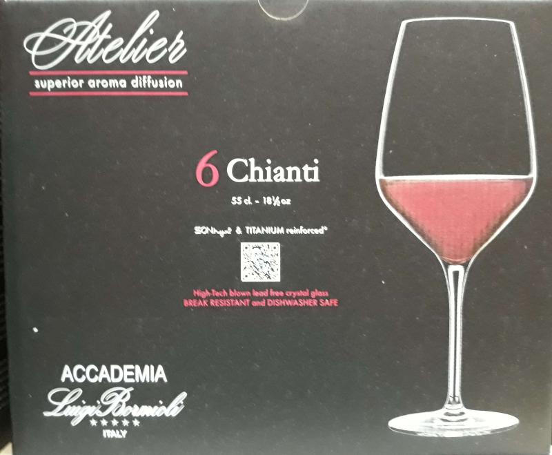 Luigi Bormioli Atelier Chianti, Sangiovese talpas boros kehely, 55 cl, 6 db, 198199