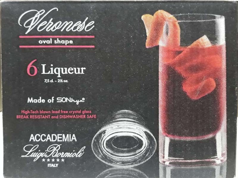 LUIGI BORMIOLI VERONESE ovális likőrös pohár, 7,5 cl, 6 db, 198173