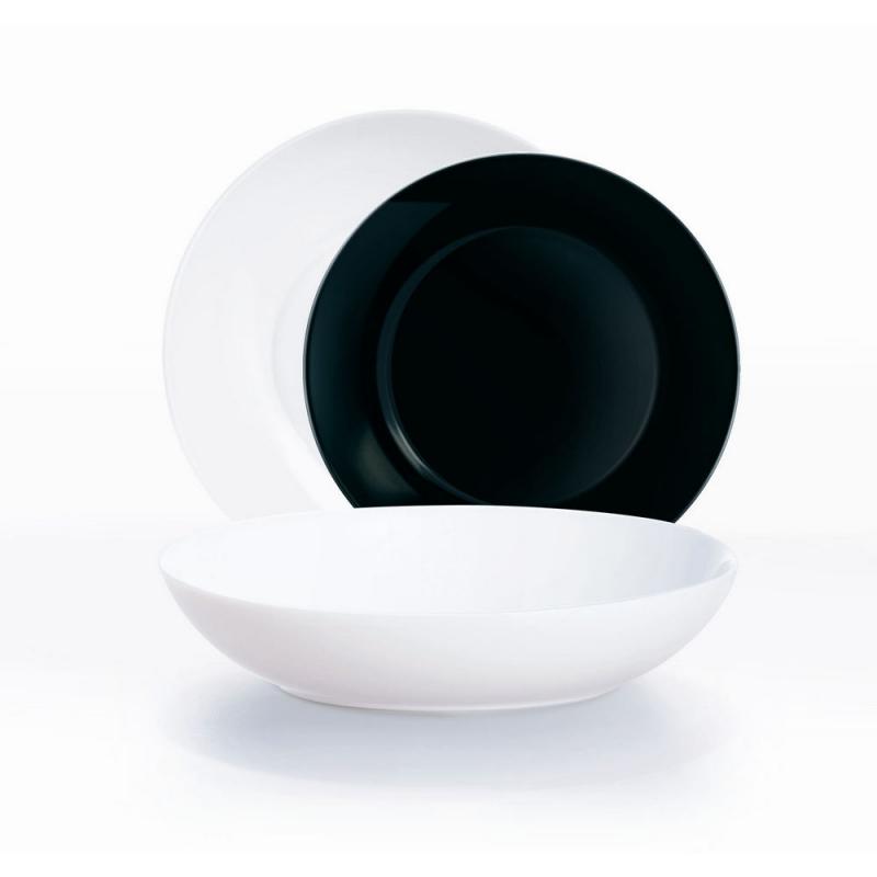 Luminarc APY étkészlet 18 db /fekete-fehér/, üveg