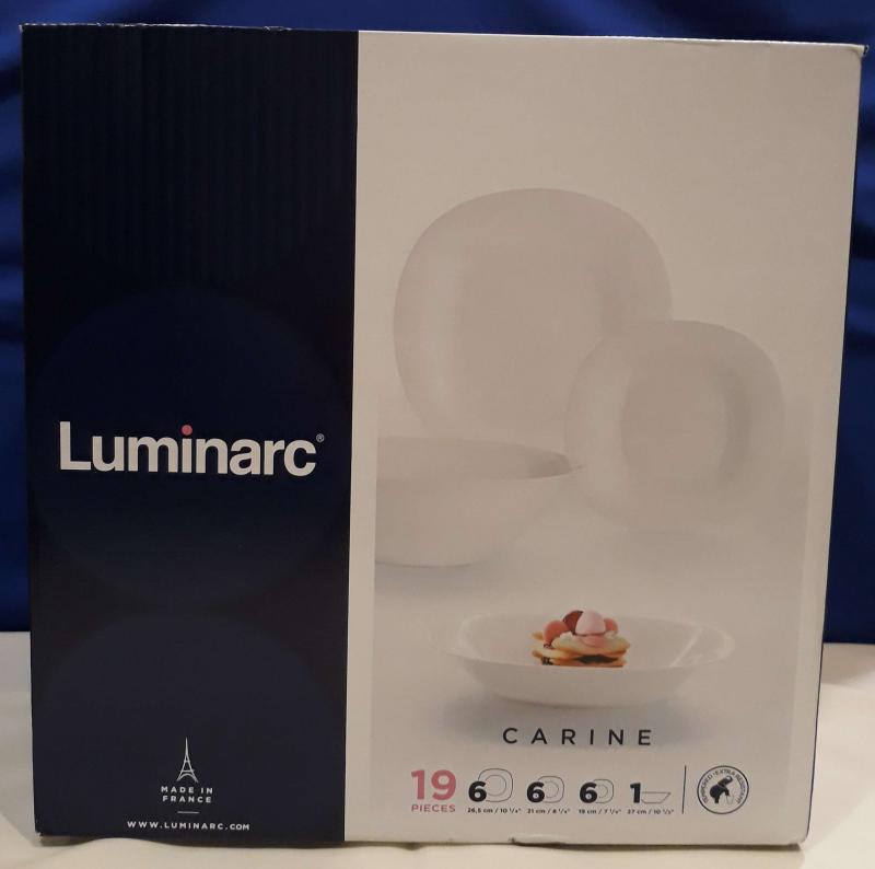 LUMINARC CARINE fehér 19 részes üveg étkészlet, 502628