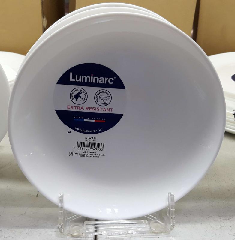 Luminarc DIWALI FEHÉR desszert üveg tányér 19 cm, 1 db