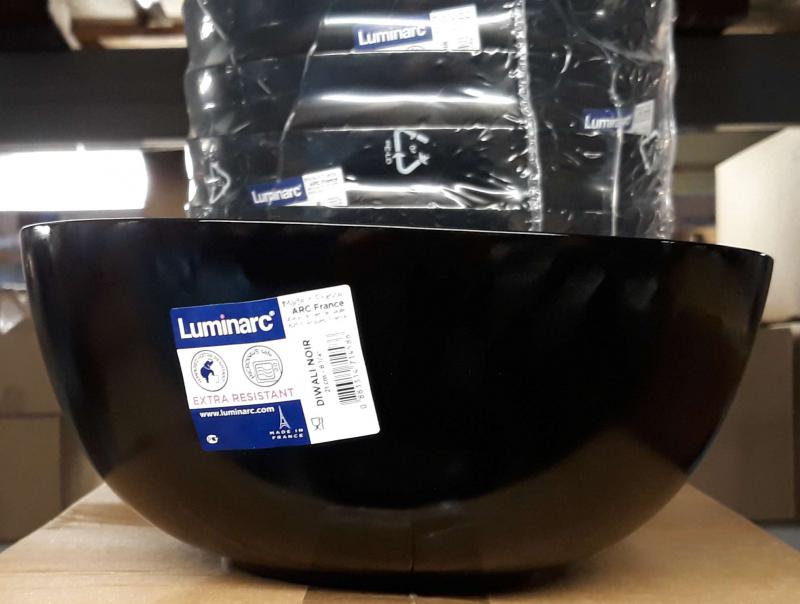 Luminarc DIWALI FEKETE salátás tál 21 cm, üveg, 1 db