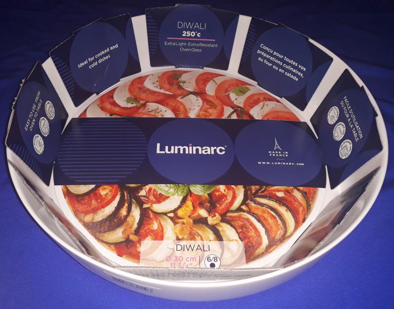 Luminarc DIWALI sütőbe tehető kerek, mély tál, 30 cm, 4 liter, üveg, 500883