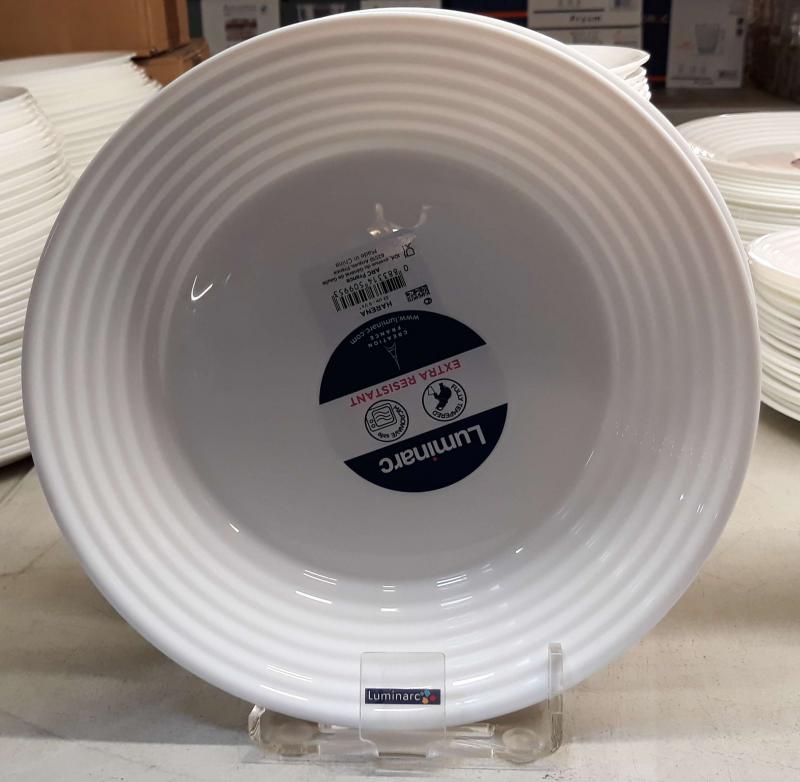 Luminarc Harena fehér mély tányér, 23 cm, üveg, 1 db