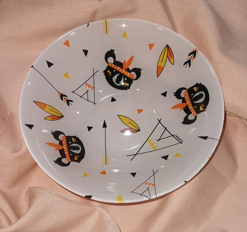 Luminarc Kotipi indián koalamacis reggeliző/müzlis tálka, (fehér üveg+minta), 50 cl, 16,5 cm