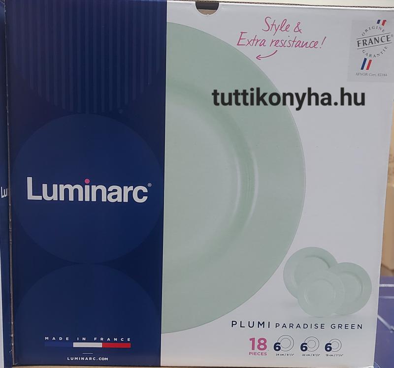Luminarc PLUMI PARADISE GREEN étkészlet 18 db