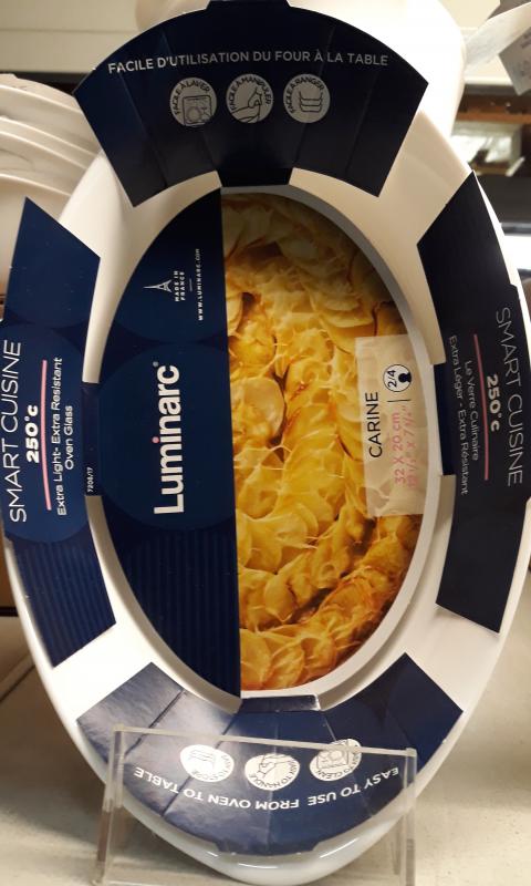Luminarc Smart Cuisine Carine sütőbe tehető ovál mély tál, üveg, 32X20 cm, 501417