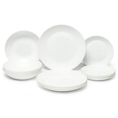 Luminarc Zelie 18 részes fehér, üveg étkészlet