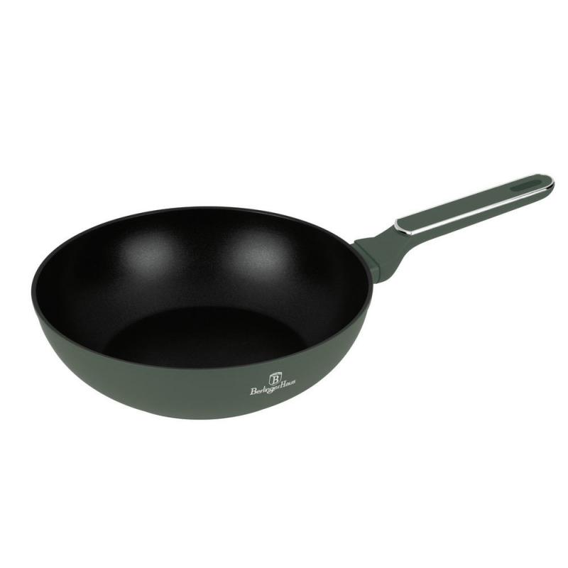 MATTE GREEN bevonatos wok 28cm indukciós, BH-8158