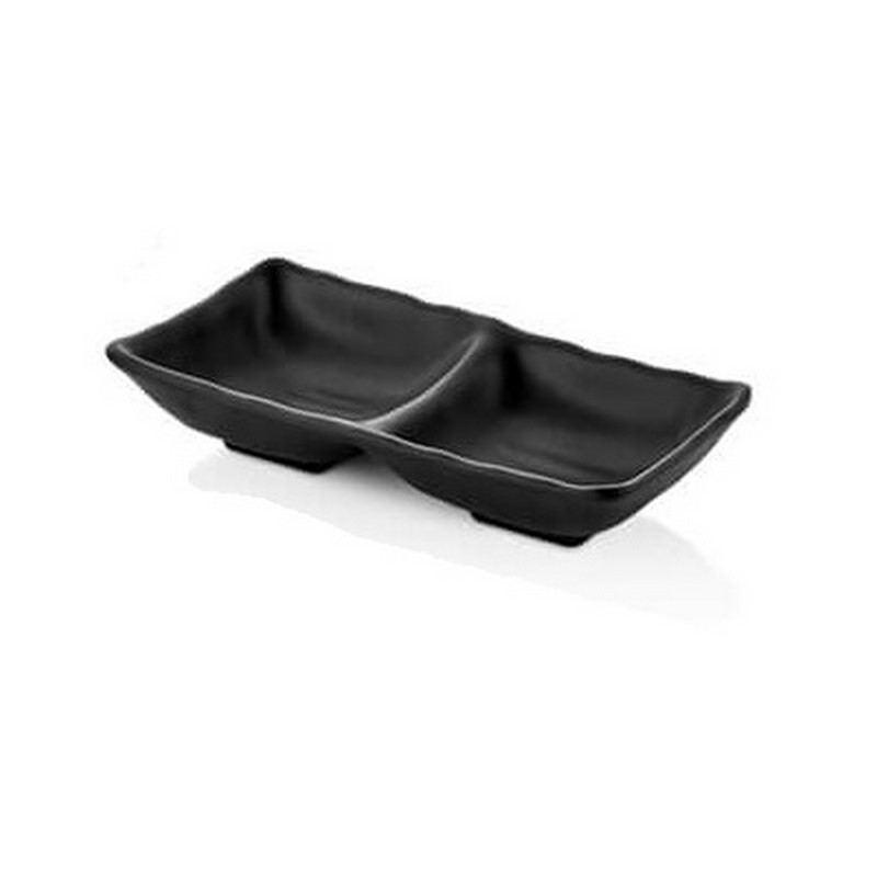 MELAMIN ramekin dupla 17,5×8,7×3,4cm FEKETE TERRA