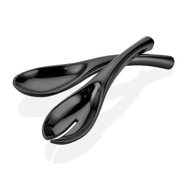 MELAMIN salátakanál+villa 24 cm FEKETE