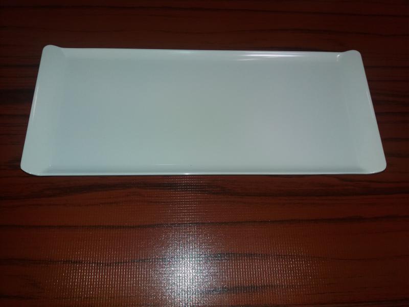 Melamin szögletes tányér, fehér, 38X16 cm, 288012