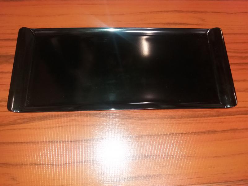 Melamin szögletes tányér, fekete, 38X16 cm, 288013