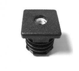 Menetes zártszelvény dugó 20x20mm, M8 menettel betétanya, FEKETE, 100db