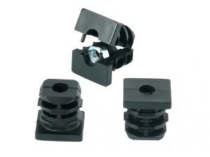 Menetes zártszelvény dugó 30x30mm, M10 menettel betétanya, FEKETE, 100db