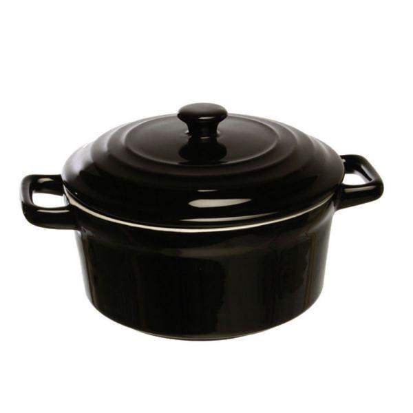 MININOVA LEXA FEKETE kerámia sütőtál+fedő 15cm 40cl