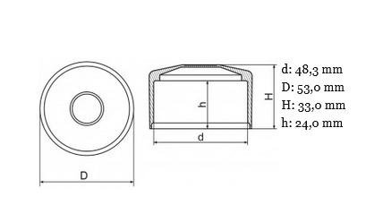 Műanyag kerítés oszlopsapka Ø48,3 mm oszlopokra. fekete, szürke, zöld, barna, 50 db