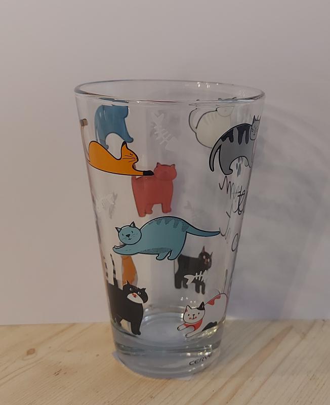 NADIA TEAM CAT Cicás üdítős pohár 31cl, üveg