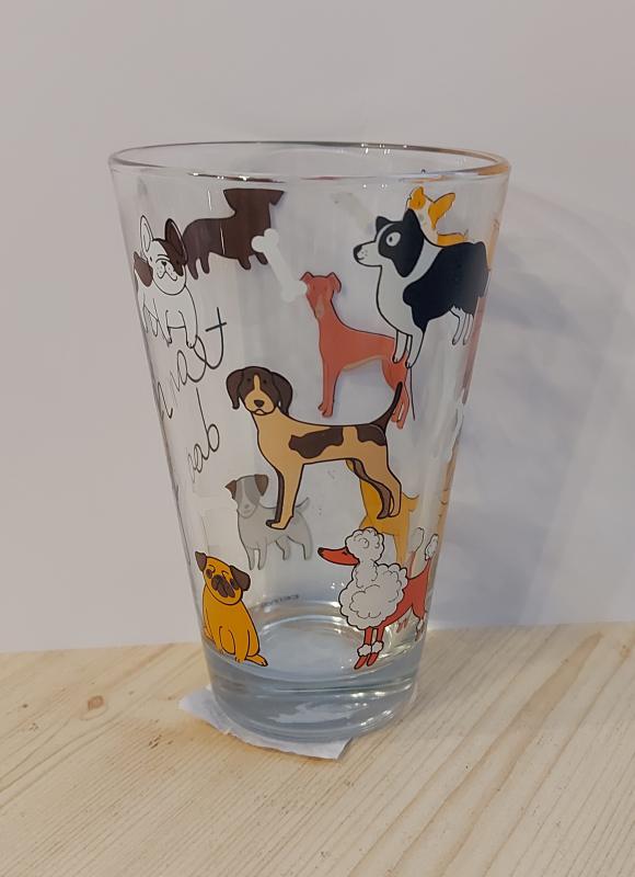 NADIA TEAM DOG Kutyás üdítős pohár 31cl, üveg