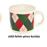 N.S.BGQ241204E Porcelánbögre presszós 100ml, zöld fehér piros kockás