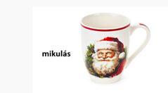 N.S.BGQ251902A Porcelánbögre teatojással skótkockás dobozban, 350ml, Christmas is coming, mikulás