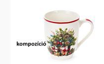 N.S.BGQ251902C Porcelánbögre teatojással skótkockás dobozban, 350ml, Christmas is coming, kompozíció
