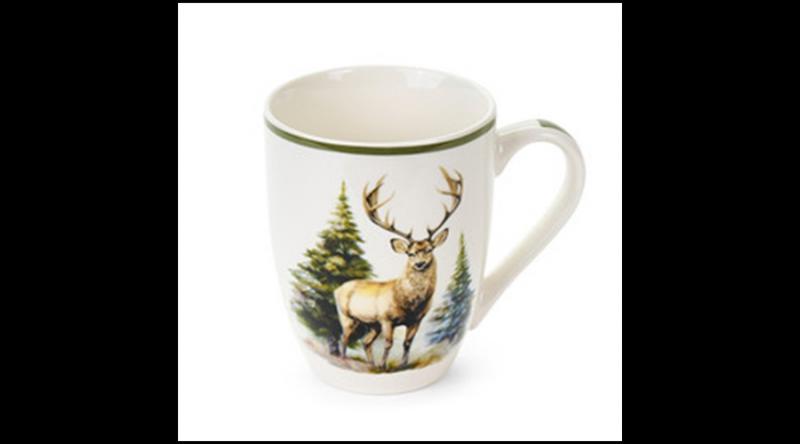 N.S.BGQ252005 Porcelánbögre 350ml, Bosco incantato, szarvas