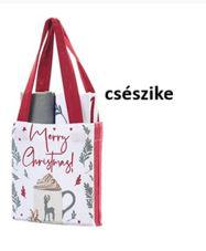 N.S.BLA251909C Ajándékszett: 2db pamut konyharuha 40x70cm textiltáskában 13x17cm, Christmas is coming II. csészike