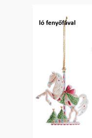 N.S.FNH251601D Körhintaló 12cm, műanyag függődísz, Giostra ló fenyőfával