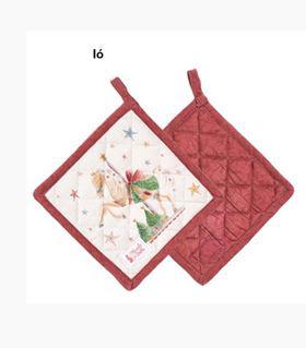N.S.HTH251606A Edényalátét 18x18cm, pamut, Giostra, ló