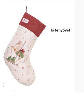 N.S.HTH251616A Textil kandallócsizma 40x20cm, pamut, Giostra, ló fenyővel