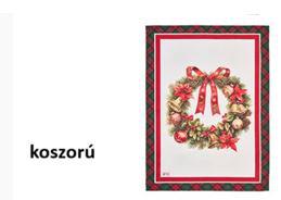 N.S.HTH251901B Konyharuha 50x70cm, pamut, Christmas is coming, koszorú