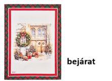 N.S.HTH251901D Konyharuha 50x70cm, pamut, Christmas is coming, bejárat
