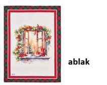 N.S.HTH251901E Konyharuha 50x70cm, pamut, Christmas is coming, ablak