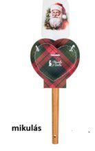 N.S.JHI251901A Ajándékszett:szilikonspatula fanyéllel 32cm és fém sütiformázó 9cm, Christmas is coming, mikulás