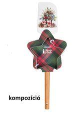 N.S.JHI251901B Ajándékszett:szilikonspatula fanyéllel 32cm és fém sütiformázó 9cm, Christmas is coming, kompozíció