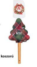 N.S.JHI251901C Ajándékszett:szilikonspatula fanyéllel 32cm és fém sütiformázó 9cm, Christmas is coming, koszorú