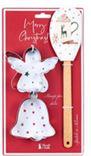 N.S.JHI251902C Ajándékszett:szilikonspatula fanyéllel 32cm és 2db fém sütiformázó 9cm, Christmas is coming II., csészike