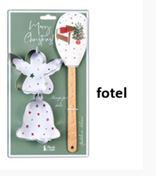 N.S.JHI251902F Ajándékszett:szilikonspatula fanyéllel 32cm és 2db fém sütiformázó 9cm, Christmas is coming II., fotel