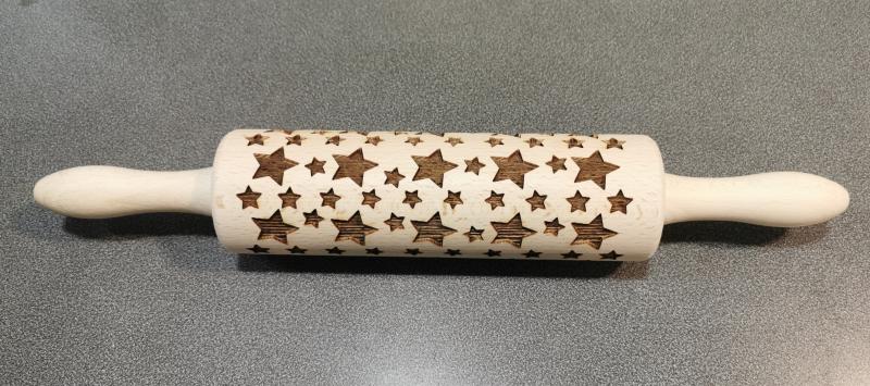 Nyújtófa csillag mintával, 40 cm, 1 db, 302099