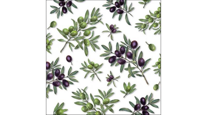 Olivás szalvéta, AMB.13317260 Olives All Over papírszalvéta 33x33cm, 20db-os