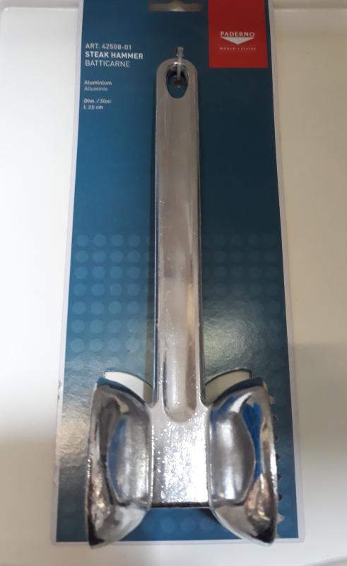 Paderno rozsdamentes húsklopfoló, steak kalapács, 25 cm, 42508-01